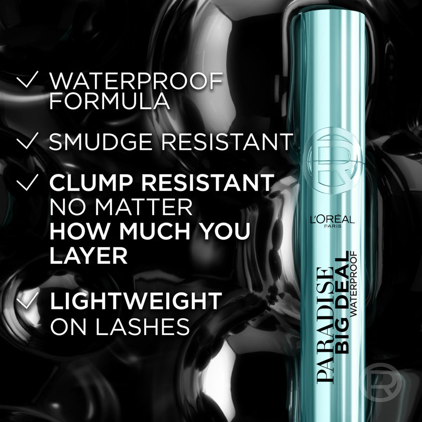 L'Oréal Paris Paradise Big Deal Volumizing Mascara, Buildable & Lengthening Mascara, No Clumps, Lightweight, Black Waterproof 10.9 ml 🍁 All In One Marketplace Canada