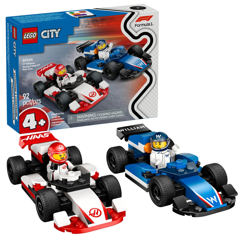 LEGO City F1 Williams Racing & Haas F1 Race Car Toys - Car Building Toy Set for Kids, Boys and Girls, Ages 4+ - F1 Preschool Toy for Fans - Gift Idea for Birthdays - 60464 🍁 All In One Marketplace Canada