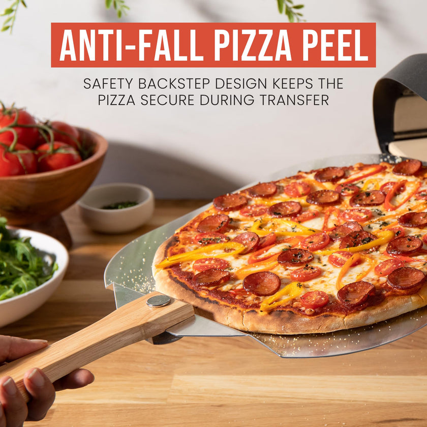 Chef Pomodoro Aluminum Metal Pizza Peel with Foldable Wood Handle for Easy Storage 12-Inch x 14-Inch, Gourmet Luxury Pizza Paddle for Baking Homemade Pizza Bread 🍁 All In One Marketplace Canada