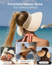 FURTALK Sun Visor Hats for Women Wide Brim Straw Roll Up Ponytail Summer Beach Hat UV UPF 50 Packable Foldable Travel 🍁 All In One Marketplace Canada
