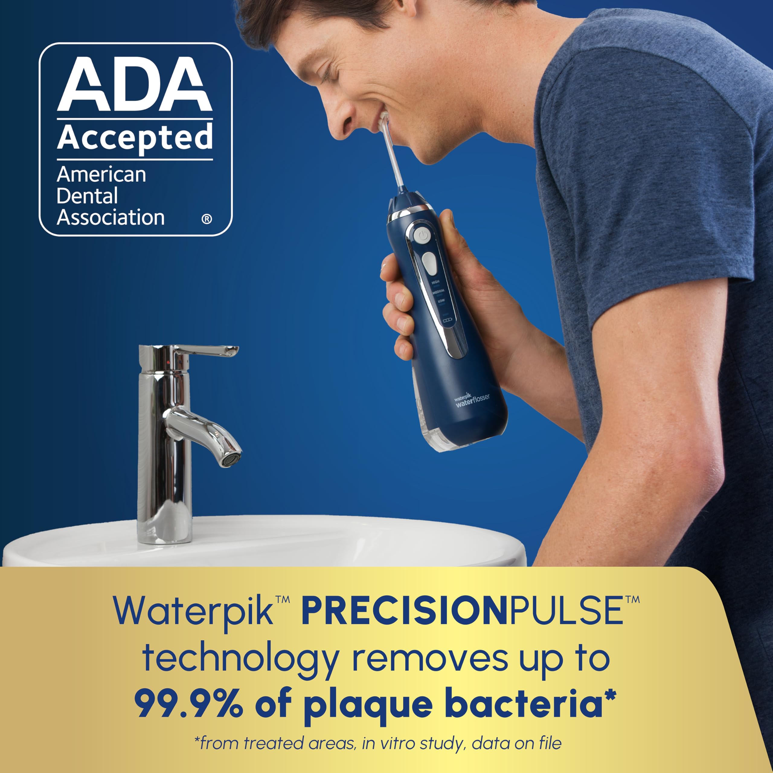 Waterpik Cordless Advanced 2.0 Water Flosser for Teeth, Gums, Braces, Dental Care with Travel Bag & 4 Tips, CDA Validated, Waterproof Rechargeable Handheld, Blue (1 Count) Packaging May Vary 🍁 All In One Marketplace Canada
