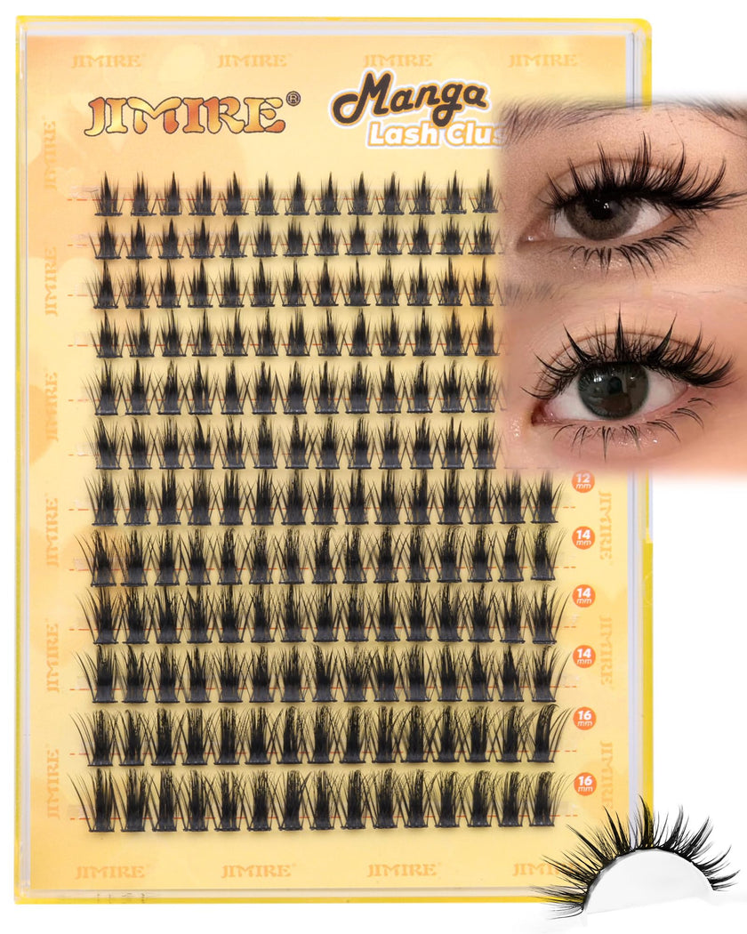 JIMIRE Natural Lash Clusters Extensions 180Pcs Anime Eyelash Extensions D Curl Wispy Manga Eyelash Clusters 8-16MM Cluster Eyelash Extensions Individual Lashes Pack 🍁 All In One Marketplace Canada