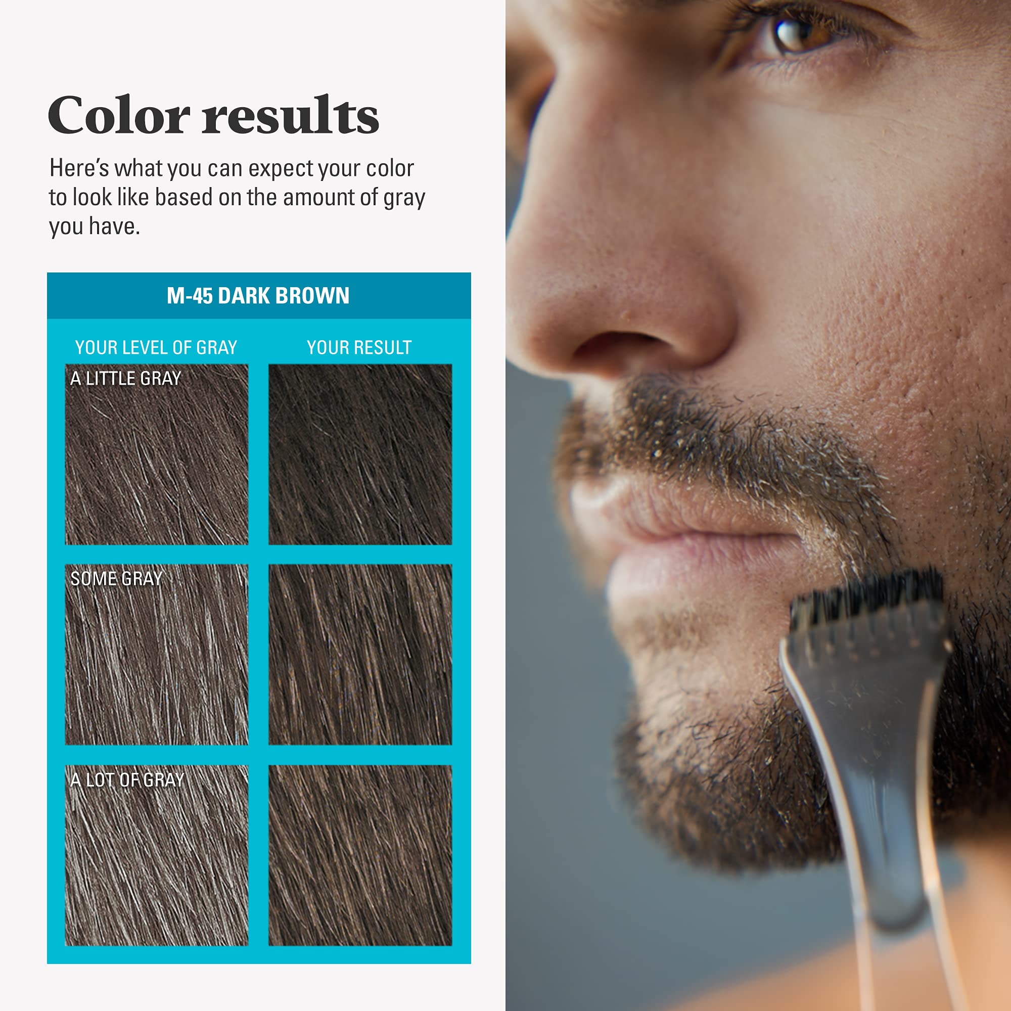 Just For Men Mustache & Beard, Beard Dye for Men with Brush Included for Easy Application, With Biotin Aloe and Coconut Oil for Healthy Facial Hair, Dark Brown, M-45 (3 Count) 🍁 All In One Marketplace Canada