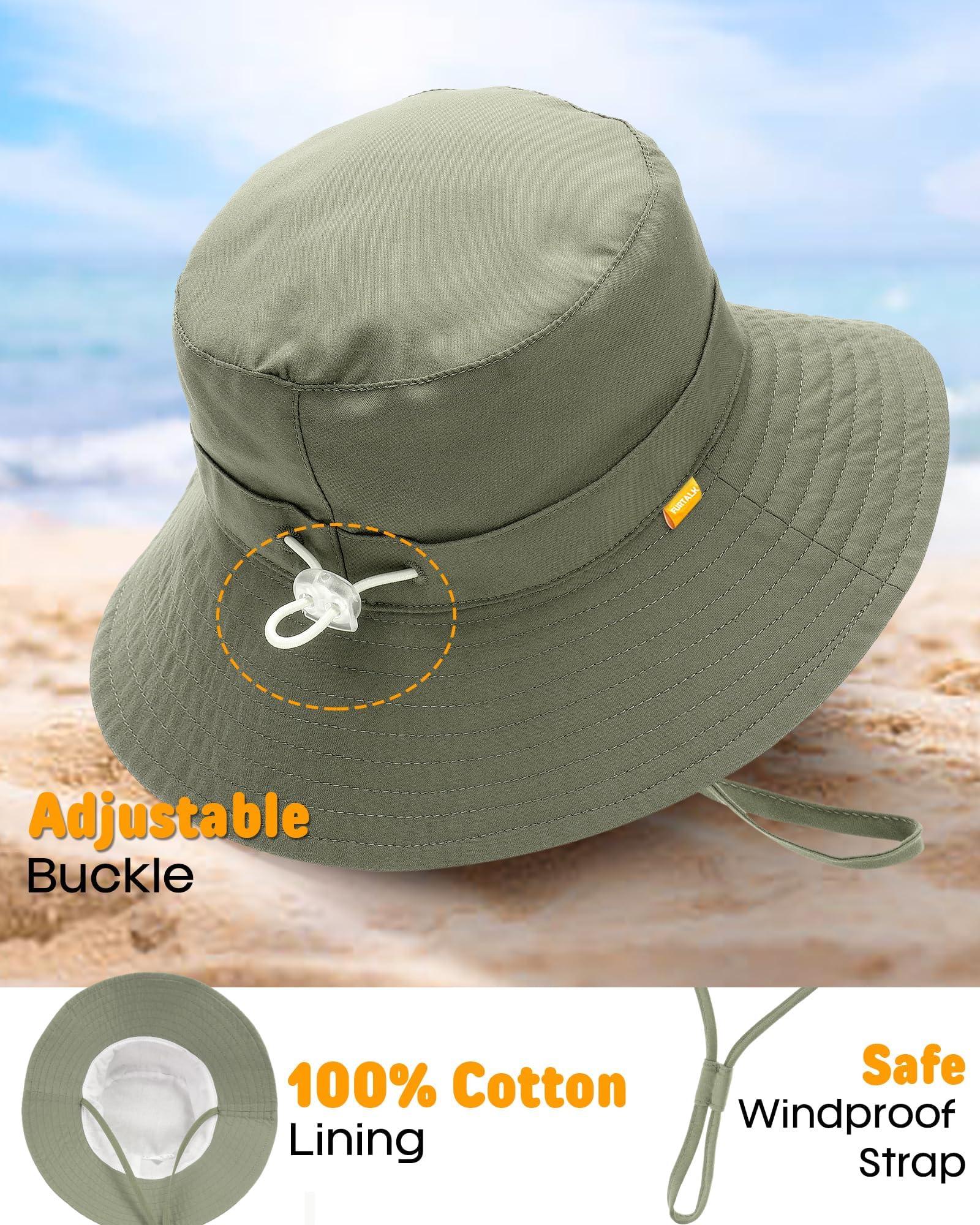 FURTALK Baby Sun Hat Smile Face Toddler Boys Girls Bucket Hat for Kids 0-5 Years 🍁 All In One Marketplace Canada