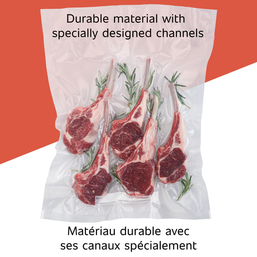 FoodSaver Vacuum Sealer Rolls for Custom Length Airtight Food Storage and Sous Vide Bags, BPA-Free, 8