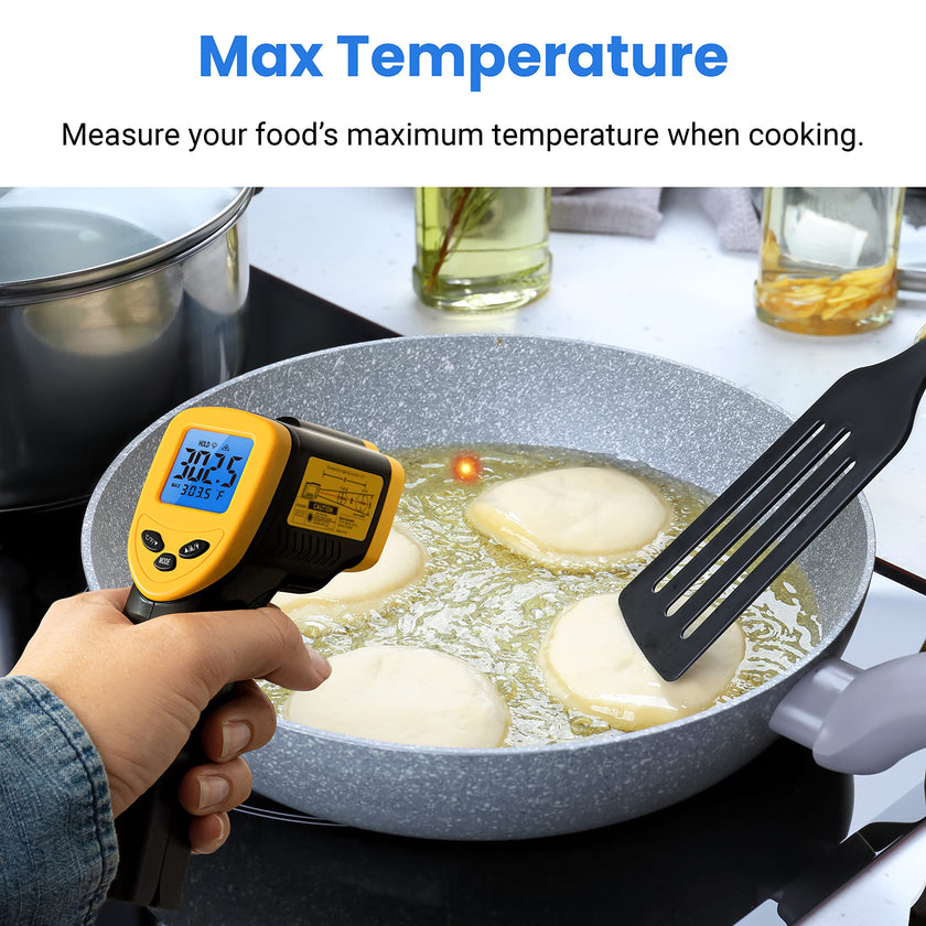 Etekcity Lasergrip 1080 Laser Thermometer Digital Infrared Thermometer Temperature Gun for Kitchen Cooking BBQ Grill and Bath Water, -58℉~1130℉ (-50℃～610℃), Yellow and Black 🍁 All In One Marketplace Canada