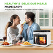 Nutrichef 5.8 Quart Air Fryer | 8-1 Preset Cook Modes | Transparent Fry Bowl for Best Cooking Results | Cook Shrimp, Steak, Fries, Wings, Chicken & More | Precise Temperature Control & Time | White 🍁 All In One Marketplace Canada