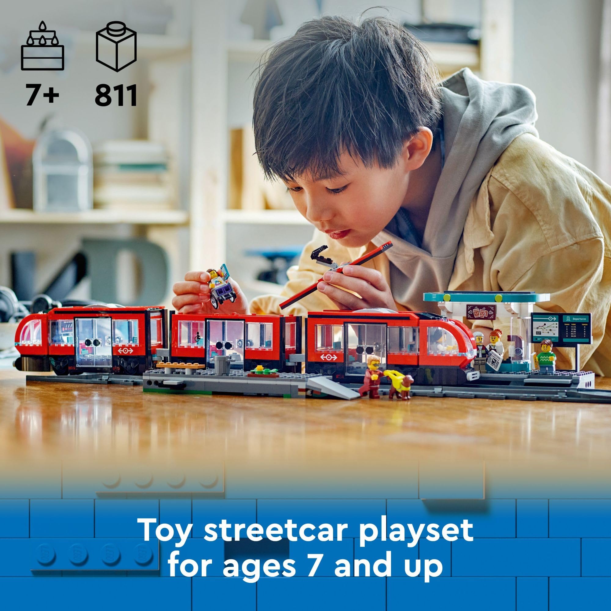 LEGO City Downtown Streetcar and Station Train Set - Kids Toy Train Building Set for Pretend Play & Imagination, Ages 7+ - Gift Ideas for Boys & Girls Birthdays - 60423 🍁 All In One Marketplace Canada
