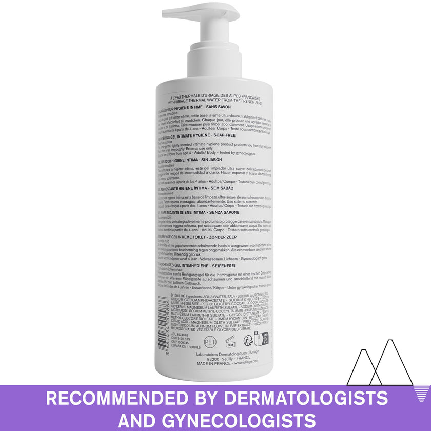 Uriage Gyn-Phy Refreshing Gel Intimate - Daily Hygiene for External Intimate Areas, Foaming Gel, Paraben-Free, Tested under Gynecological Control - 500ml 🍁 All In One Marketplace Canada