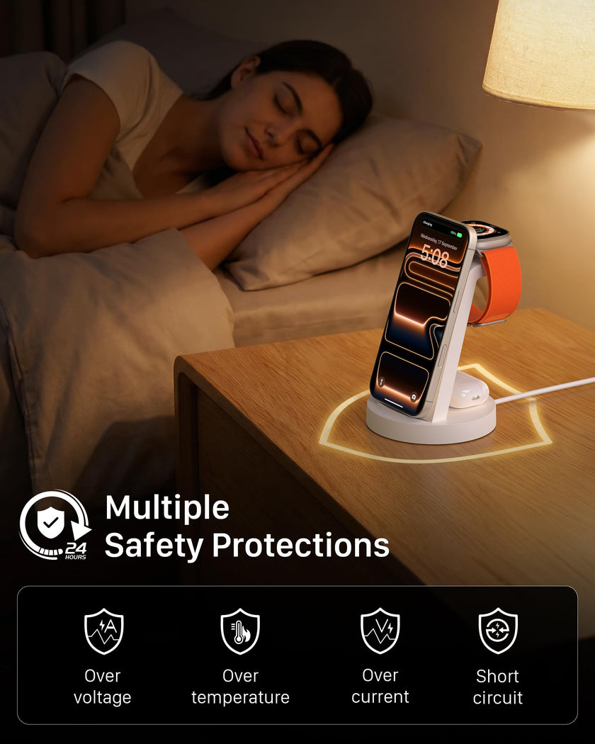 Anlmz 3 in 1 Charging Station for iPhone - Wireless Charger for Apple Products Multiple Devices - Charging Dock Stand for AirPods (for iPhone 17 16e 16 15 14 13 pro 12 11 X Max) 🍁 All In One Marketplace Canada