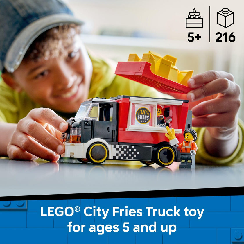 LEGO City Fries Food Truck Building Toy for Kids - Pretend Play Truck Toy for Boys & Girls, Ages 5+ - Mobile Restaurant Playset W/2 Minifigures & Detachable Kiosk - Gift Idea for Birthdays - 60488 🍁 All In One Marketplace Canada