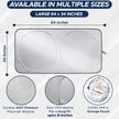 EcoNour Car Windshield Sun Shade with Storage Pouch | Durable 240T Material Car Sun Visor for UV Rays, Sun Heat Protection | Car Interior Accessories for Sun Heat | Medium Plus (64 inches x 34 inches) 🍁 All In One Marketplace Canada