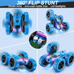 QUNREDA Remote Control Car for Kids Ages 6+, RC Cars Stunt Car Toy 4WD Double Sided 360° Rotating Remote Control with Headlights, Birthday Xmas Gifts for Boys 6 7 8 9 10 11 12 1-Blue 🍁 All In One Marketplace Canada