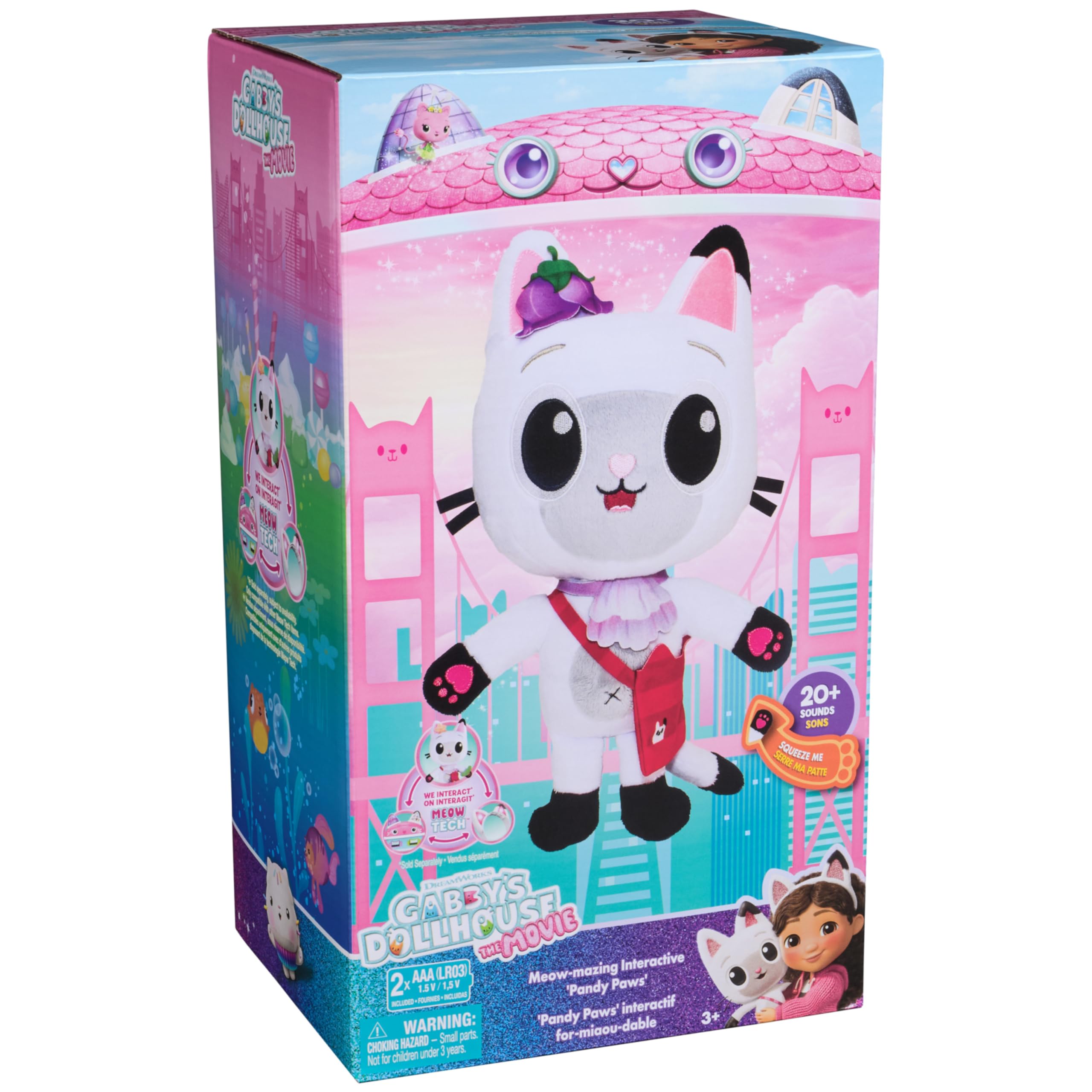 Gabby's Dollhouse: The Movie, Meow-Mazing Interactive Pandy Paws Plush Toy with 3 Accessories & Removable Bag, Kids Toys for Girls & Boys Ages 3 and Up 🍁 All In One Marketplace Canada