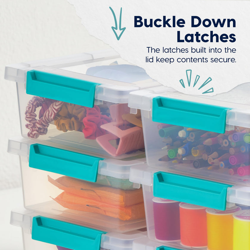 IRIS USA Storage Bins with Lids |Made in USA| 2 Qt - (6-Pack) - Clear 🍁 All In One Marketplace Canada