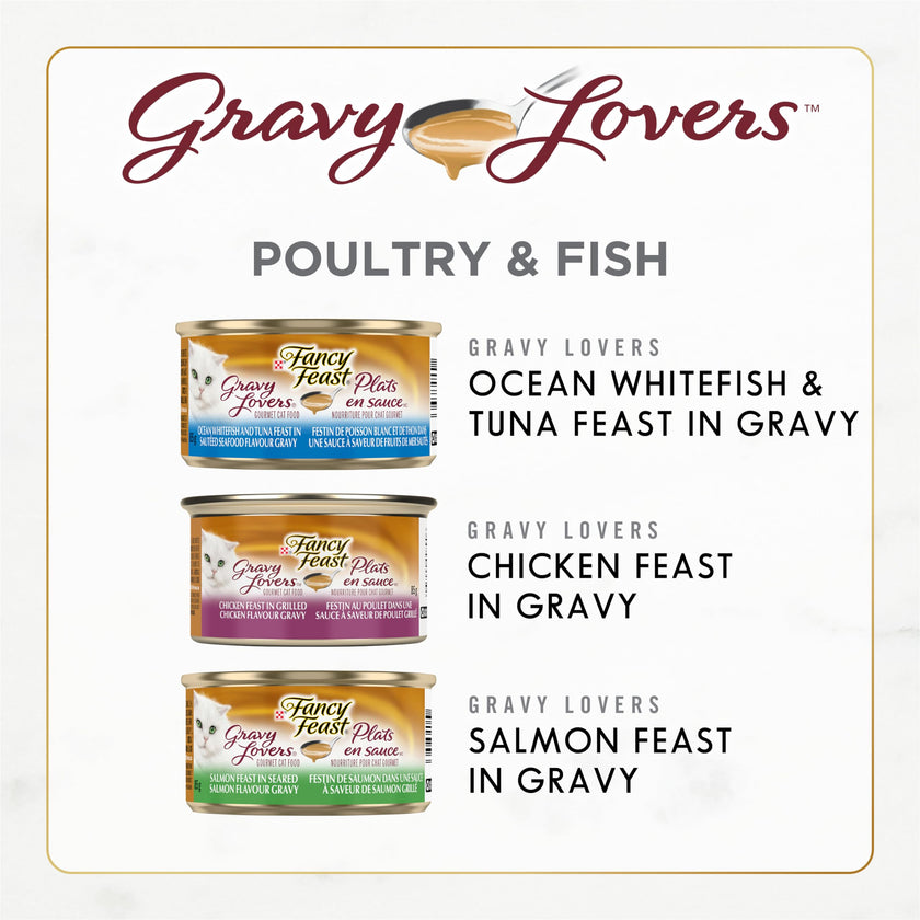 Fancy Feast Gravy Lovers Wet Cat Food, Variety Pack 85 g Can (24 Pack) 🍁 All In One Marketplace Canada