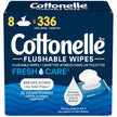 Flushable Wet Wipes; Cottonelle FreshCare; Biodegradable & Septic Safe; 8 Flip-Top Packs of 42 (336 Wipes) 🍁 All In One Marketplace Canada