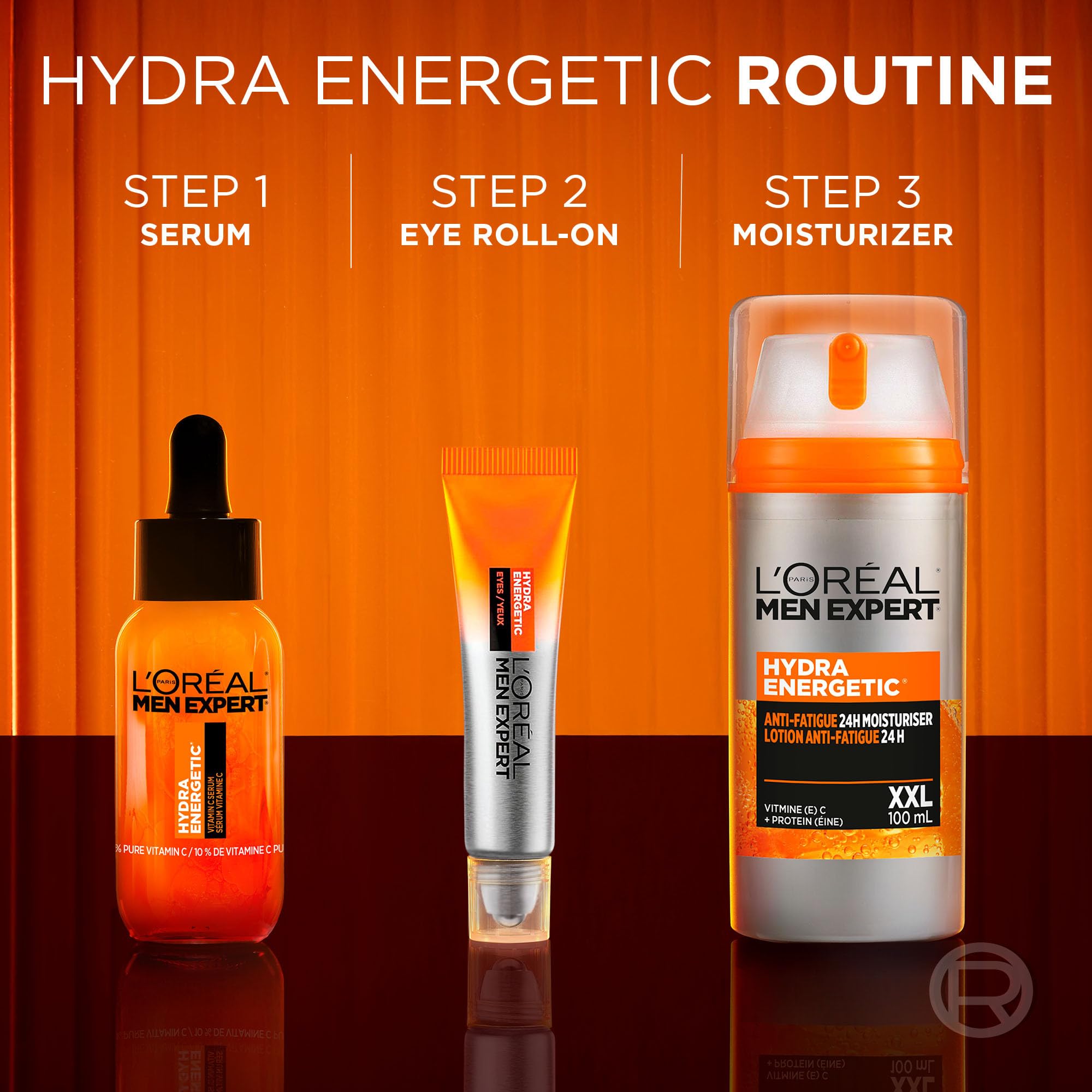 L’Oréal Paris Men Expert Hydra Energetic XXL Anti Fatigue Daily Non Greasy Moisturizer for Men with Vitamin C & Protein, 24HR Hydration, For Dry and Dull Skin, Reduces the Look of Fine Lines, 100ml 🍁 All In One Marketplace Canada