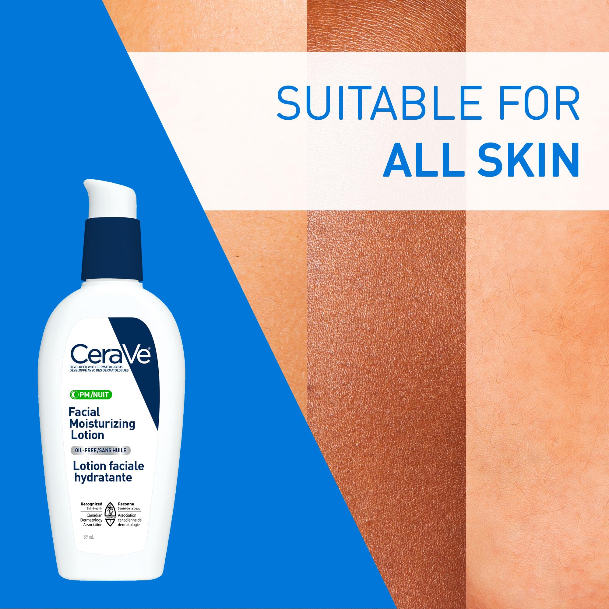 CeraVe Facial Moisturizing Lotion Pm | Ultra Lightweight, Night Face Moisturizer With Hyaluronic Acid | Fragrance Free, 89 Milliliters (1 Pack) 🍁 All In One Marketplace Canada