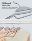 SONGMICS 50 Pack Coat Hangers, Heavy-Duty Plastic Suit Hangers, S-Shaped Opening, Non-Slip, Space-Saving, 360º Swivel Hook, 16.3 Inches Long, Light Gray and Dark Gray UCRP41G-50 🍁 All In One Marketplace Canada