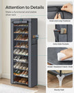 SONGMICS 10-Tier Shoe Rack, Shoe Storage Organizer Cabinet with Dustproof Cover, Free-Standing, for Closet, Entryway, Hold 27-35 Pairs, for Sneakers, High Heels, Gray URXJ10G01 🍁 All In One Marketplace Canada