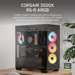 CORSAIR 3500X RS-R ARGB Mid-Tower PC Case – 3X Pre-Installed RS120-R ARGB Fans, GPU Anti-Sag Arm, Fits up to 10x 120mm Fans, Reverse Connection Motherboard Compatible – Black 🍁 All In One Marketplace Canada