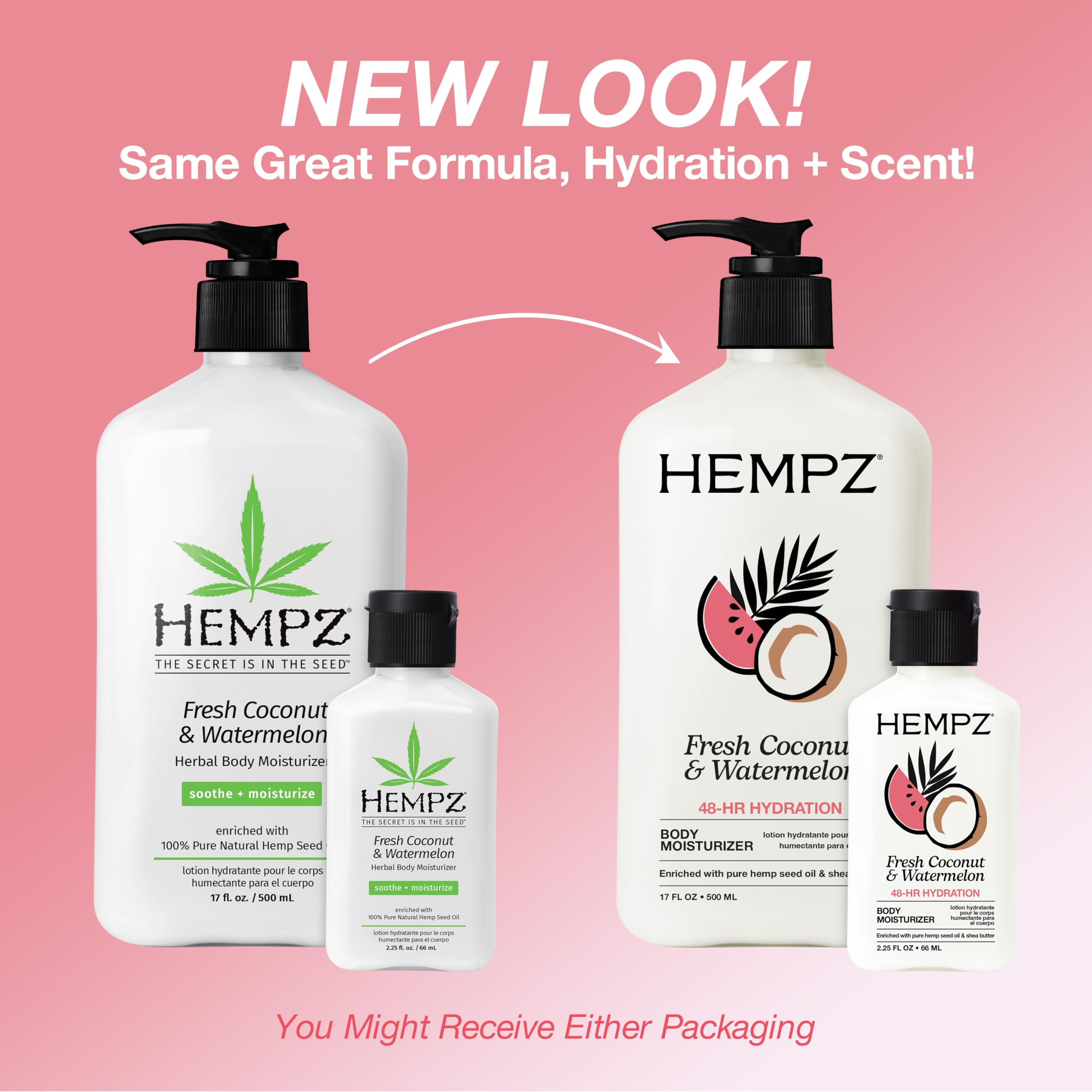 Hempz Body Lotion - Fresh Coconut & Watermelon Daily Moisturizing Cream, Shea Butter Body Moisturizer - Skin Care Products, Hemp Seed Oil - Large 🍁 All In One Marketplace Canada