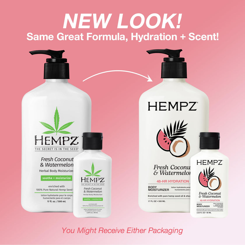 Hempz Body Lotion - Fresh Coconut & Watermelon Daily Moisturizing Cream, Shea Butter Body Moisturizer - Skin Care Products, Hemp Seed Oil - Large 🍁 All In One Marketplace Canada