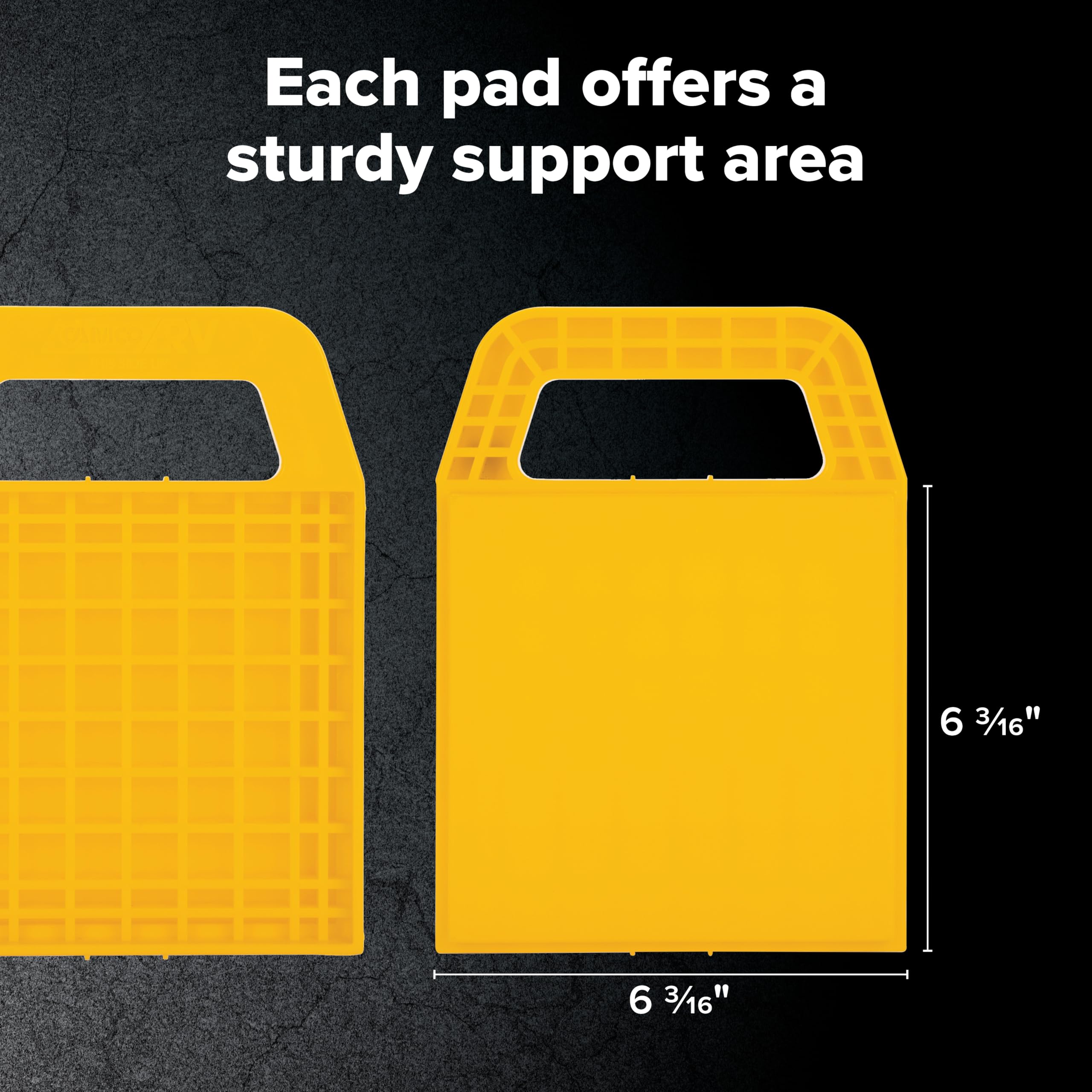 Camco RV Stabilizing Jack Pads, Helps Prevent Jacks from Sinking, 6.5 Inch x 6.5 Inch Pad - 4 Pack (44595), Yellow 🍁 All In One Marketplace Canada