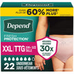 Depend FIT-FLEX Adult Incontinence Underwear for Women, Maximum Absorbency, XXL, Blush, 22 Count 🍁 All In One Marketplace Canada