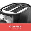BLACK+DECKER 2-Slice Extra Wide Slot Toaster, Classic Oval, Black with Stainless Steel Accents, TR1278B 🍁 All In One Marketplace Canada