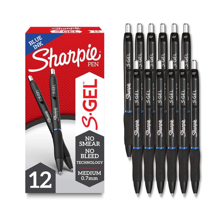 Sharpie S-Gel, Gel Pens, Medium Point (0.7 mm), Blue Ink Gel Pen, 12 Count 🍁 All In One Marketplace Canada