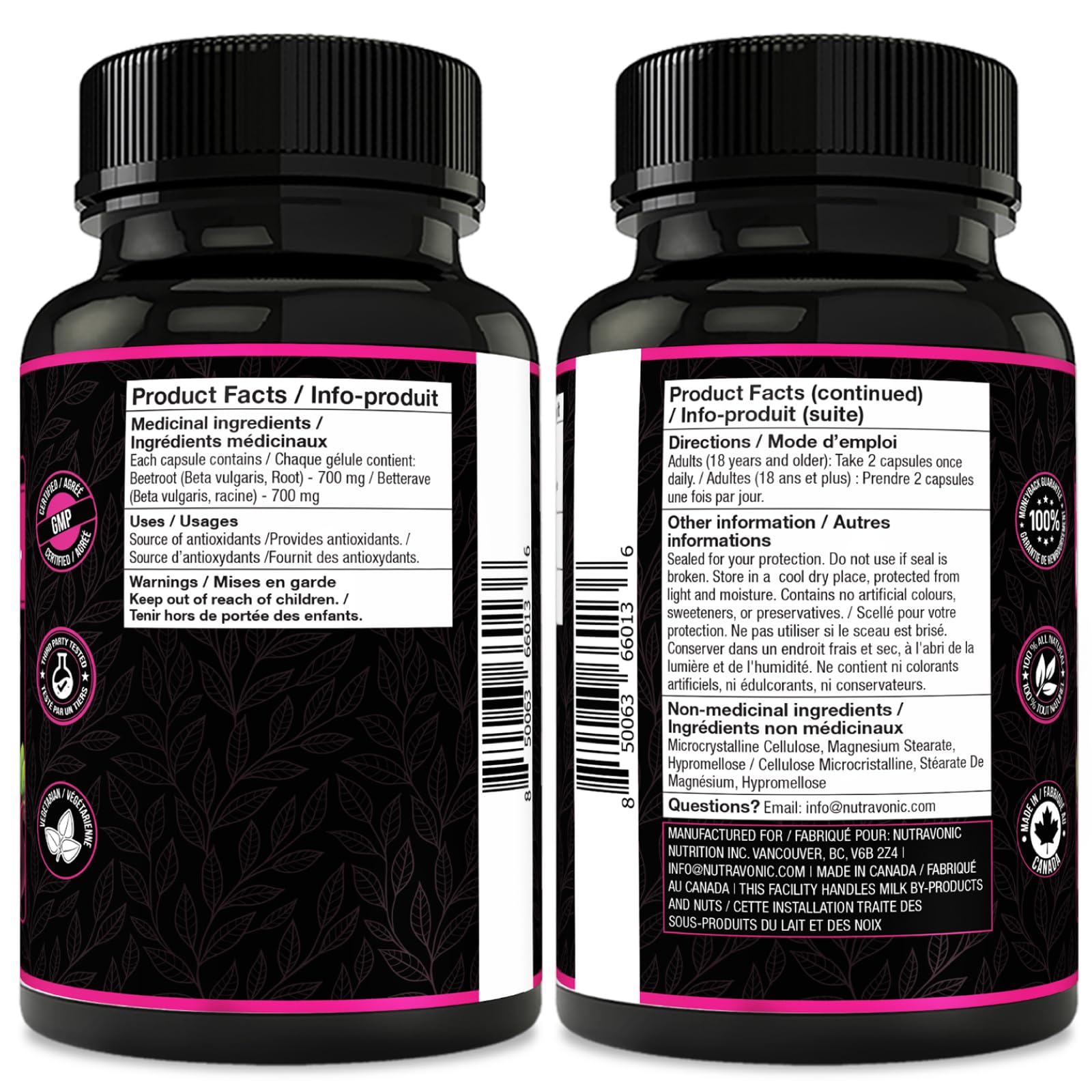 *BONUS SIZE* 180 Capsules of High Potency Organic Beetroot Capsules | 1,400mg per serving (700mg per capsule x2) Canadian Made Beet Root Powder | Antioxidant Support | Support Active Energy Lifestyle | A Natural Super Food | Quality Assured