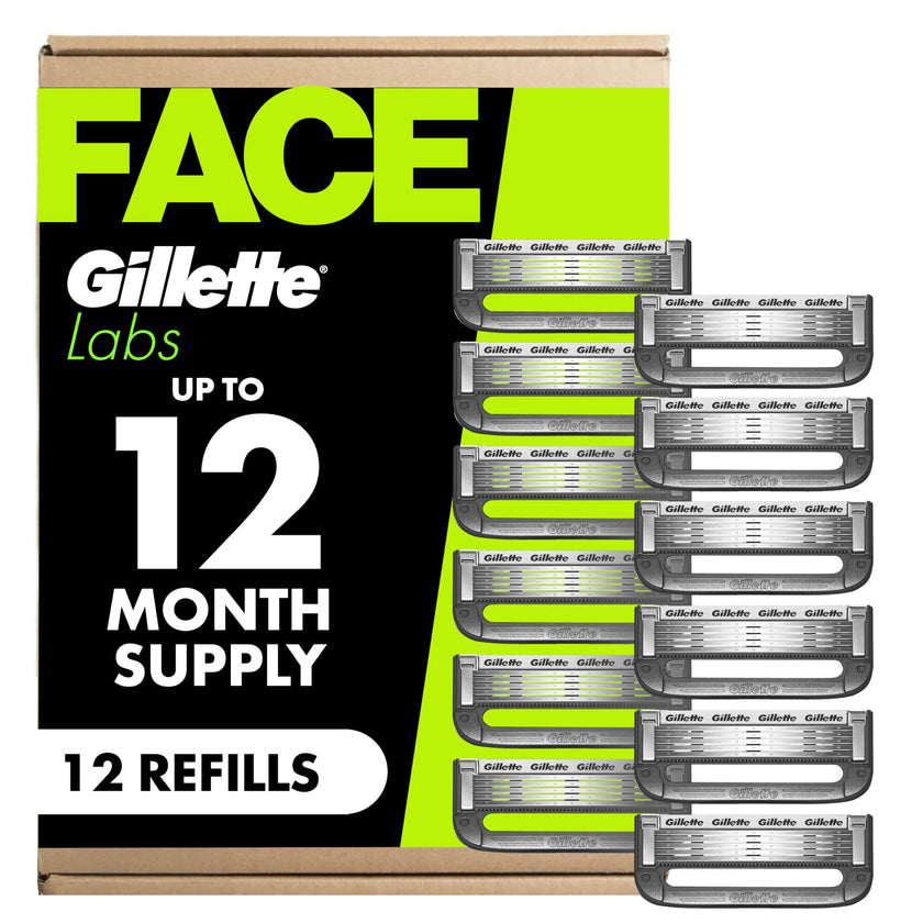 Gillette Labs Razors for Men, Razor Blades Refill, 5-Blade Cartridges, 12 Refills 🍁 All In One Marketplace Canada