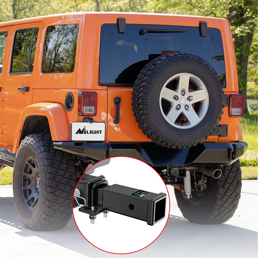 Nilight Trailer Hitch Extender 7 inch Extension Length Fits for 2