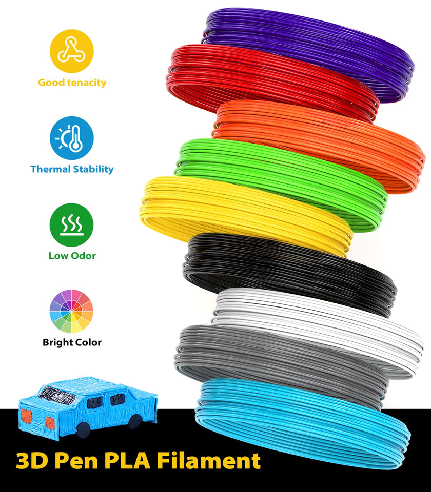 3D Pen Filament Refills 15 Colors, Each Color 16 Feet Total 240 Feet, 1.75 mm Pla Filament Comes with 2 Finger Caps & Copybook,3D Printing Pen Filament Refills Compatible with Mynt3d,scrib3d 3D Pen 🍁 All In One Marketplace Canada