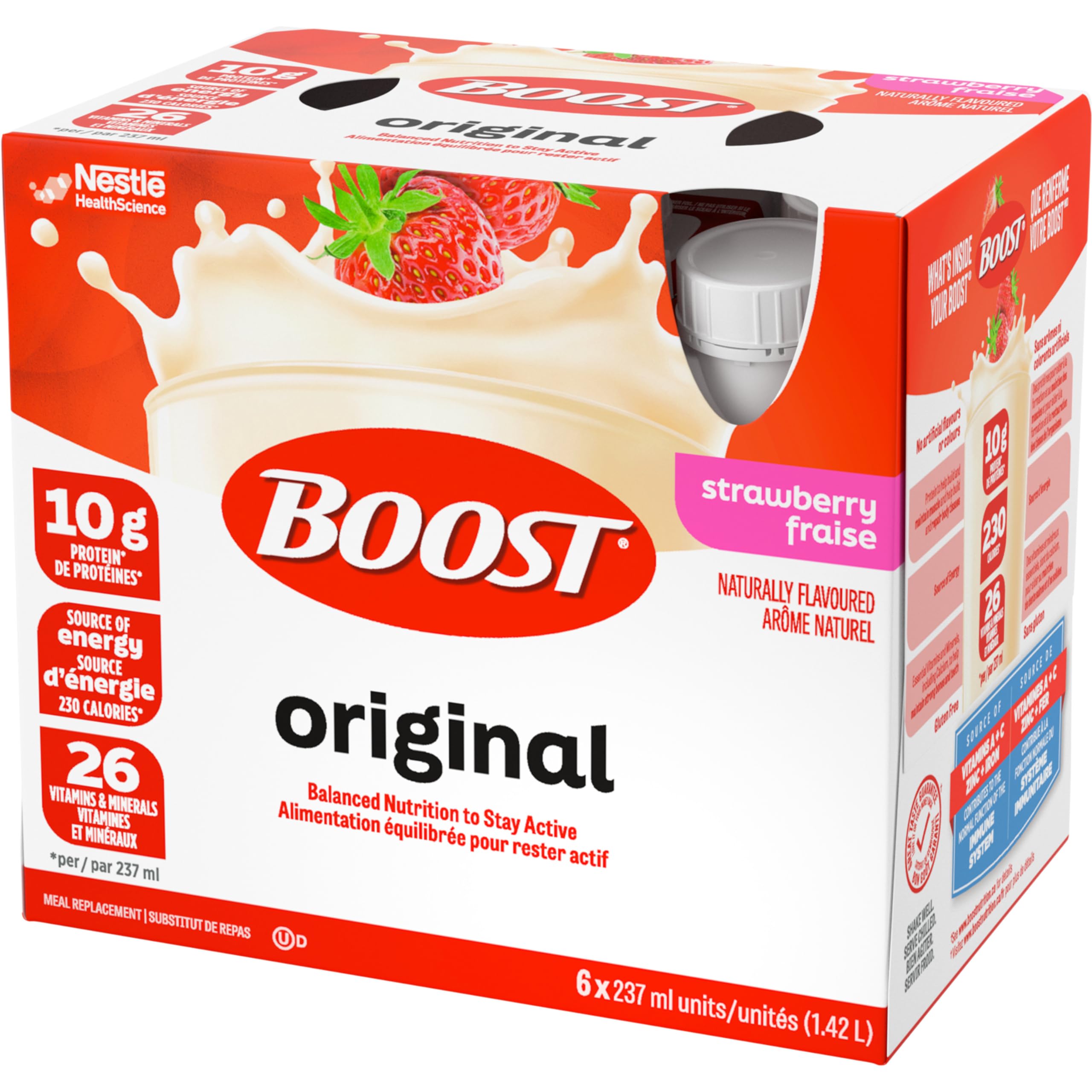 BOOST Original Meal Replacement Drink, Strawberry, 24 x 237 ml - PACKAGING MAY VARY 🍁 All In One Marketplace Canada
