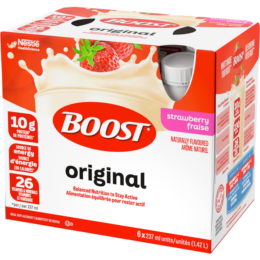 BOOST Original Meal Replacement Drink, Strawberry, 24 x 237 ml - PACKAGING MAY VARY 🍁 All In One Marketplace Canada
