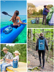 HEETA Dry Bag Waterproof for Women Men, Roll Top Lightweight Dry Storage Bag Backpack with Phone Case for Travel Swimming Boating Kayaking Paddle Board Camping Beach Accessories (Transparent Blue, 5L) 🍁 All In One Marketplace Canada