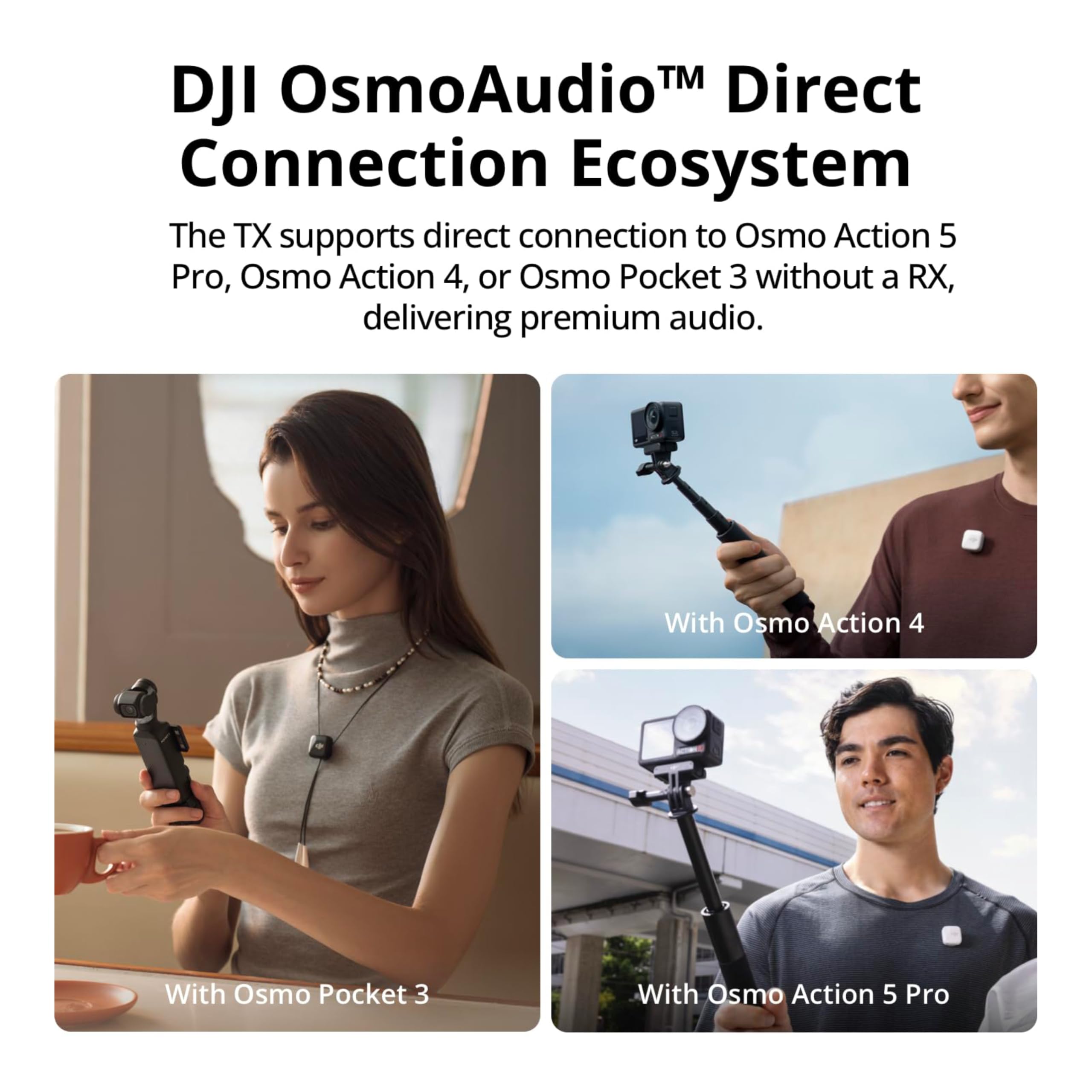 DJI Mic Mini (1 TX + 1 RX), Wireless Lavalier Microphone for iPhone/Camera/Android, Ultralight, Detail-Rich Audio, Noise Cancelling, Automatic Limiting, Vlog, Streaming, 400m Transmission 🍁 All In One Marketplace Canada