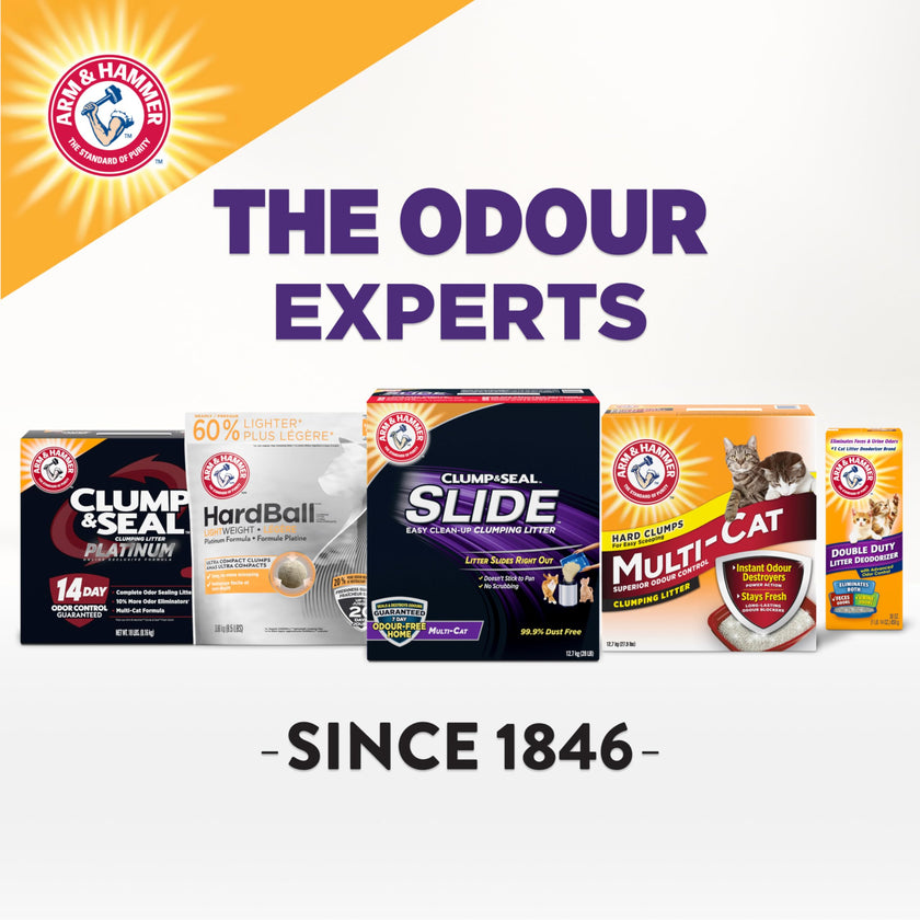 Arm & Hammer Slide Clumping Cat Litter, Multi-Cat Clay, Effortless Clean, 7-Day Odour Control, Dust-Free, Low-Tracking, Rock-Hard Clumps, Baking Soda Power, 12.7 kg 🍁 All In One Marketplace Canada