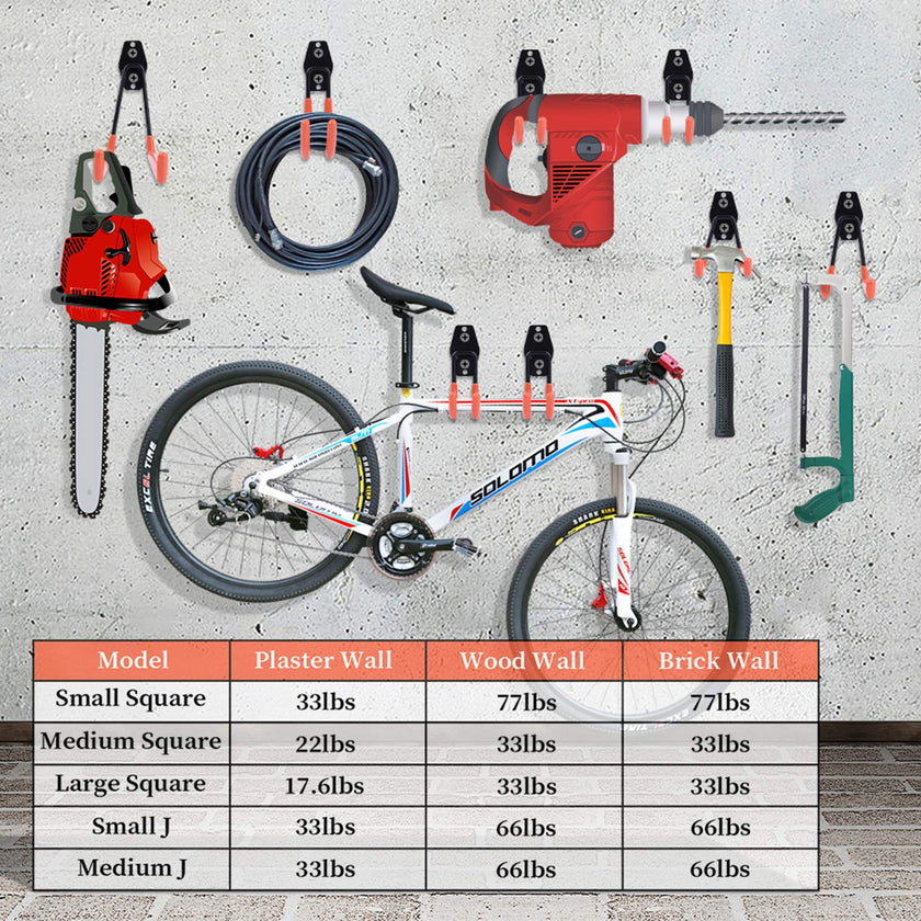 Garage Hooks Heavy Duty 14 Pack, Steel Garage Storage Hooks, Tool Hangers for Garage Wall Utility Wall Mount Hooks and Hangers with Anti-Slip Coating for Garden Tools, Ladders, Bulky Items 🍁 All In One Marketplace Canada