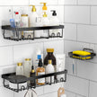 MOFOROCO 3-Pack Shower Caddy Basket Shelf with Soap Holder, No Drilling Traceless Adhesive Shower Wall Shelves, Rustproof Black Bathroom Shower Storage Organizer 🍁 All In One Marketplace Canada