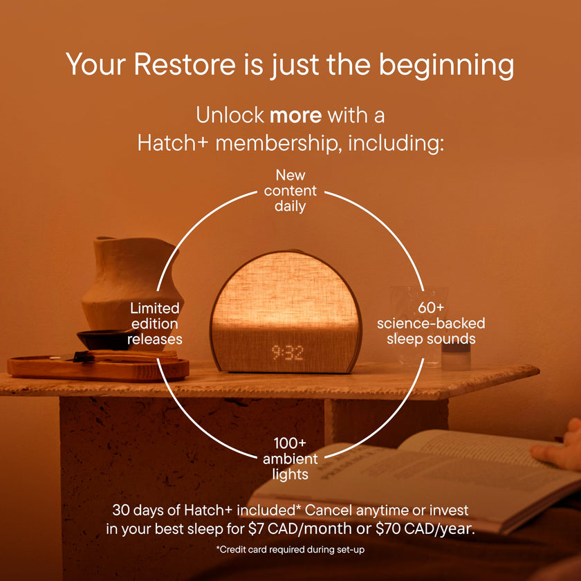 Hatch Restore 3 Sunrise Alarm Clock, Sound Machine, Smart Light (Putty) - White Noise, Screen-Free Sleep Routine 🍁 All In One Marketplace Canada