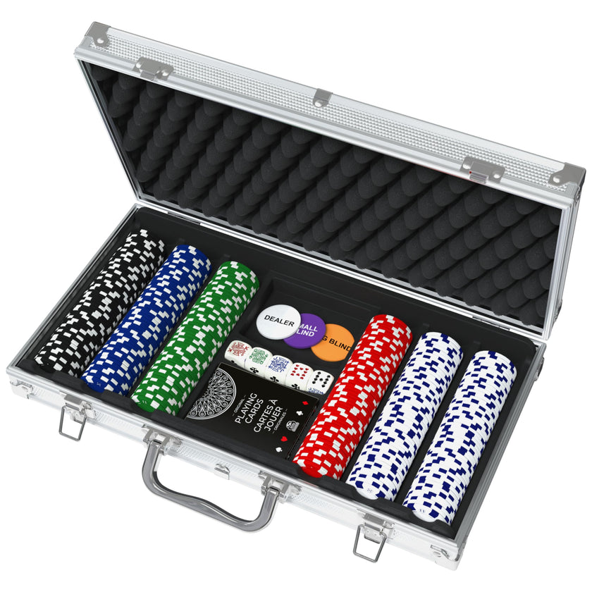 Cardinal Classics, 300-Piece Poker Set with Aluminum Carrying Case & Professional 11.5g Chips Plus 5 Poker Dice, for Adults and Kids Ages 10 and up 🍁 All In One Marketplace Canada
