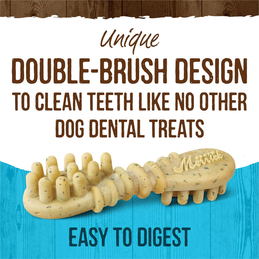 Merrick Fresh Kisses Mint Breath Strips Medium Brush Dental Dog Treat - Value Box (22 ct) 🍁 All In One Marketplace Canada