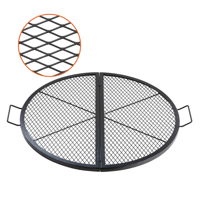 VEVOR X-Marks Fire Pit Grill Grate, Foldable Round Cooking Grate, Heavy Duty Steel Campfire BBQ Grill Grid with Handle and Support X Wire, Portable Camping Cookware for Outside Party, 36 Inch Black 🍁 All In One Marketplace Canada