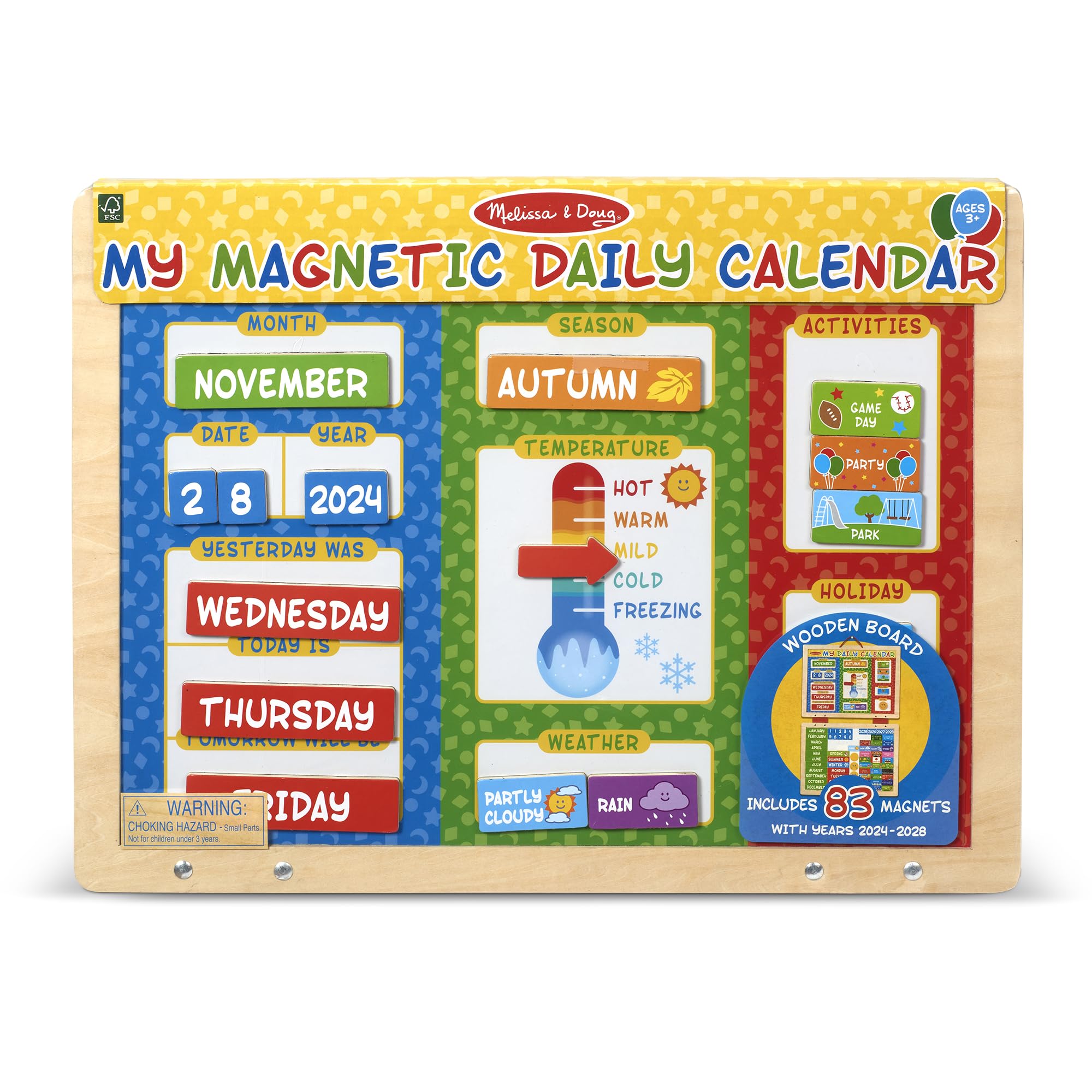 Melissa & Doug My First Daily Magnetic Calendar, Classroom Calendar for Kids Activities with Weather & Seasons, Preschool Toys for Girls & Boys Ages 4+ 🍁 All In One Marketplace Canada