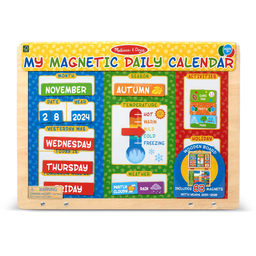 Melissa & Doug My First Daily Magnetic Calendar, Classroom Calendar for Kids Activities with Weather & Seasons, Preschool Toys for Girls & Boys Ages 4+ 🍁 All In One Marketplace Canada
