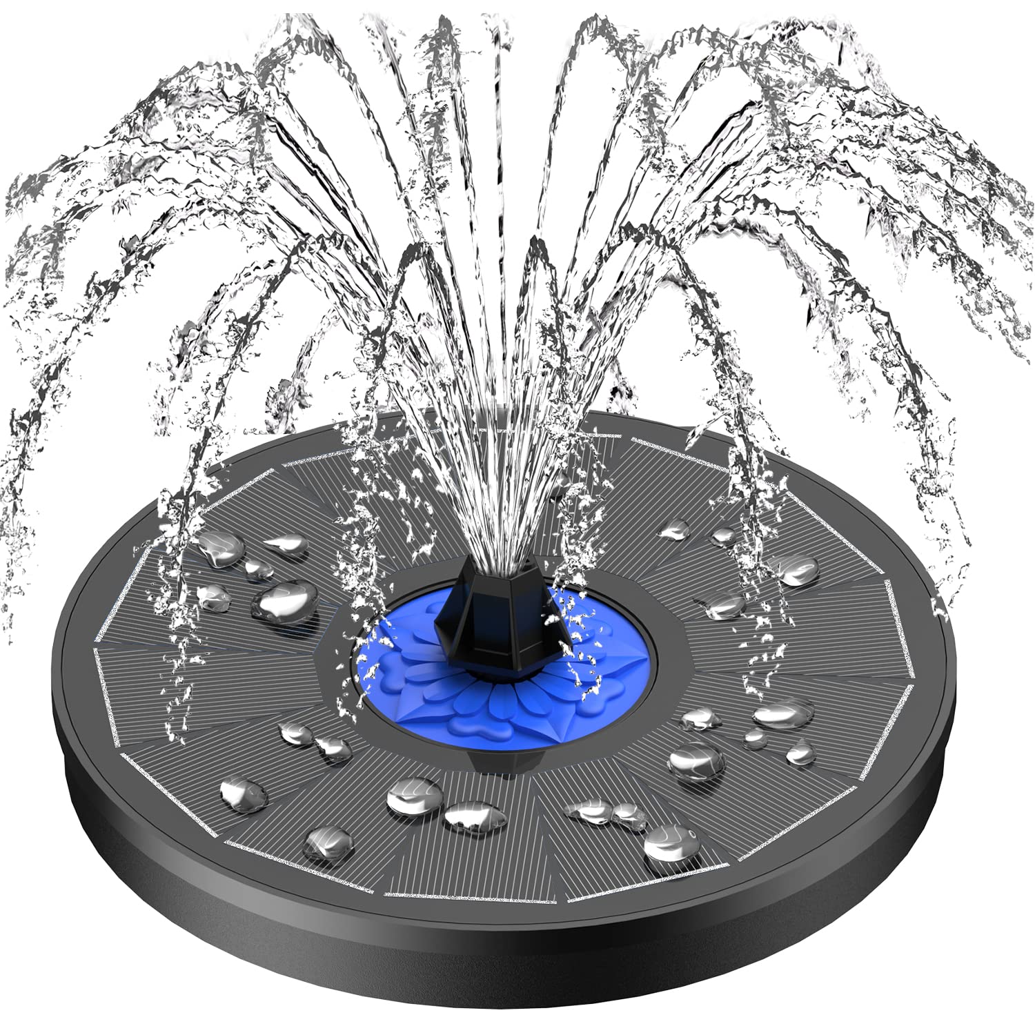 SZMP Solar Fountain Upgrade, 3.5W Solar Powered Bird Bath Fountains with Flower, Outdoor Water Feature Solar Fountain Pump with 7-in-1 Nozzles, 4 Fixed Pipes for Humingbirds, Birdbath, and Garden 🍁 All In One Marketplace Canada